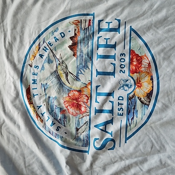 Salt Life Long sleeve T shirt, blue, size L - Picture 6 of 6